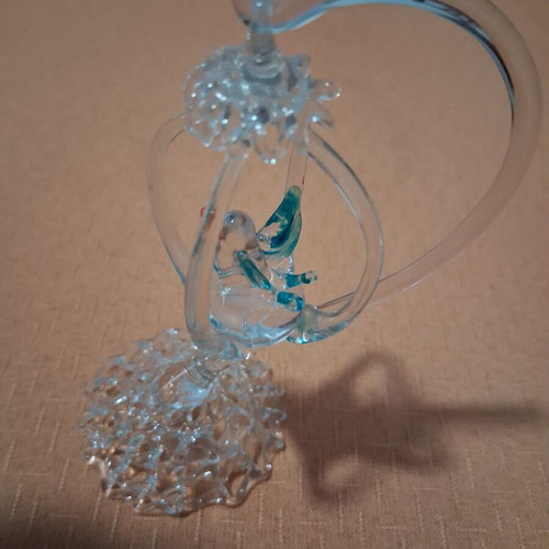Mourano style canary in cage, like new, 10 cm height
