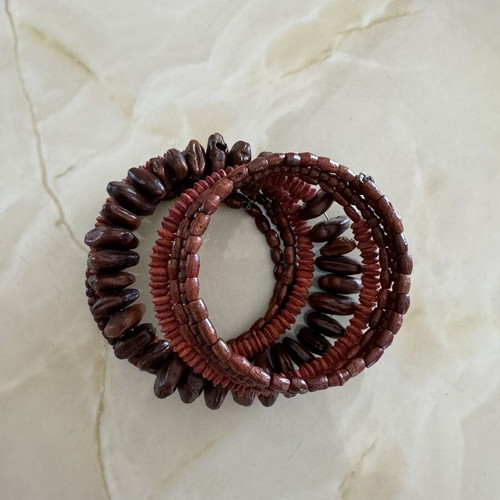 Handmade bracelet from Africa, brown and red