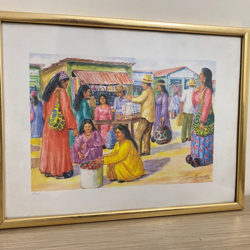 Original Signed Ethnik Painting Ivan Bracho New