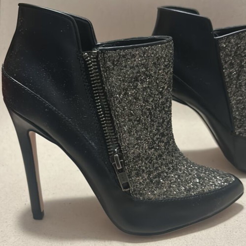 ASOS ankle boots new black with grey glitter, size 37