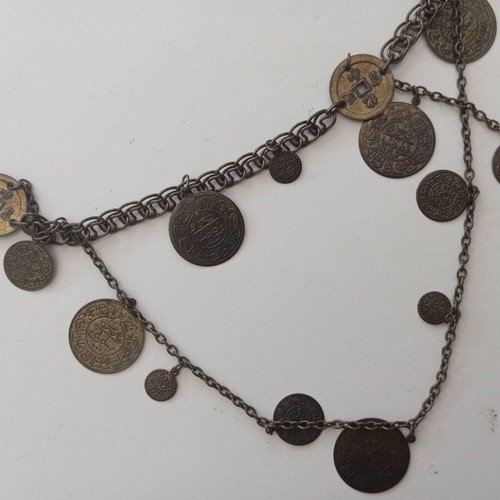 Vintage Boho bronze necklace-belt Replica like new, brown