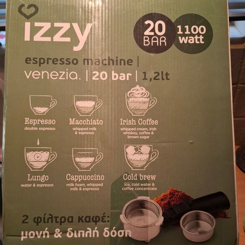 Izzy Venezia IZ-6001 Espresso Machine 1100W 20bar Pressure
