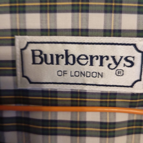 Burberrys vintage women's checked shirt XL like new, khaki white yellow