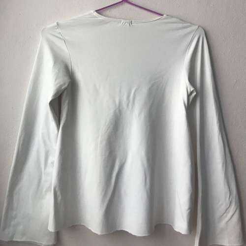 Eva blouse with long bell sleeve white like new