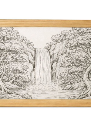 Laser Engraved Picture New with Lacquered Wooden Frame