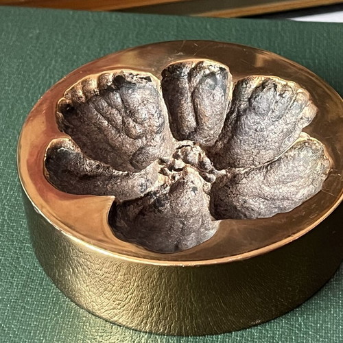Monique Gerber Bronze Paperweight vintage, signed MG, 1970 France