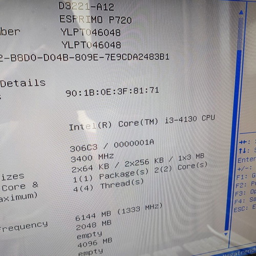 Fujitsu Esprimo P720 Tower PC Intel i3-4130 without RAM or HDD