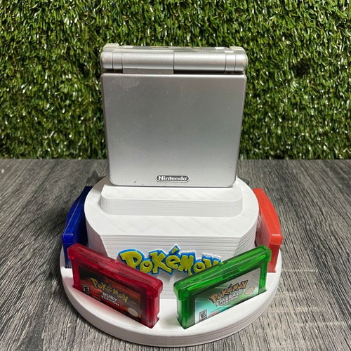 Circular Stand for Gameboy Advance SP and 8 Cartridges 3D Print