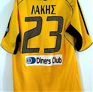 Matchworn Shirt Jersey AEK Athens ΑΕΚ δικέφαλος Αετός νέα Φιλαδέλφεια Βασίλης Λάκης Μελισσανίδης