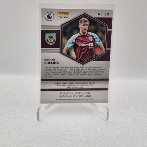2021 Panini Mosaic Premier League Fluorescent Orange Prizm Nathan Collins Rookie Card used