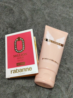Paco Rabanne Olympea Body Lotion and Million Gold Pure Diamond Perfume set new