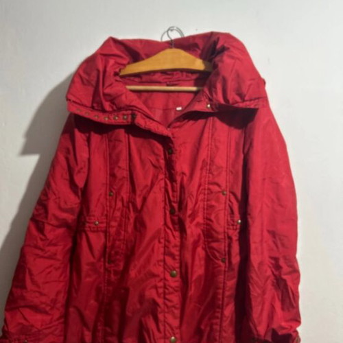 Women's jacket with hood like new, red size M