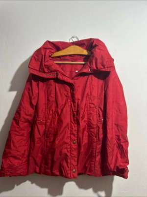 Women's jacket with hood like new, red size M
