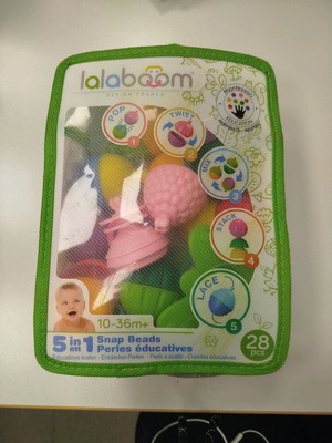 Lalaboom baby toy 5 in 1 educational beads with pouch 23 pieces like new