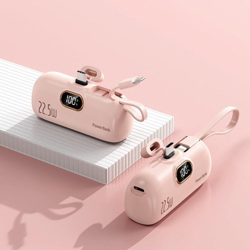 Power Bank 22.5W new, compact design with built-in cable