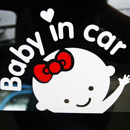 Baby in Car Sticker for Girl White New