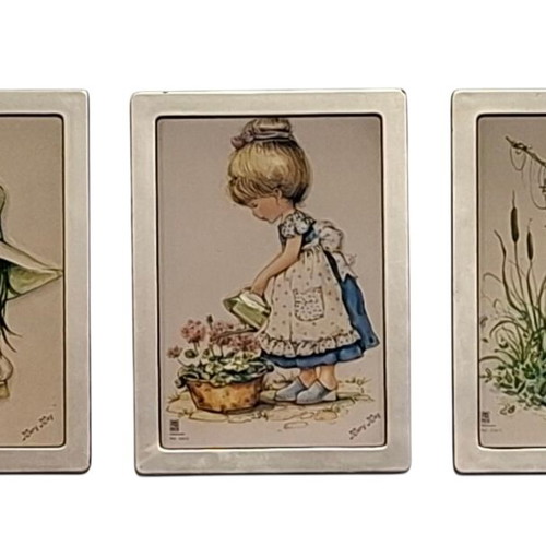 Vintage frames with 3 embossed Mary images used, 1980s nostalgic romantic themes