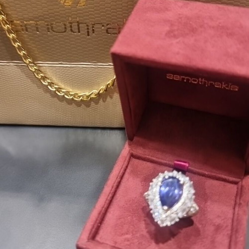 Silver 925 ring with zircon, new, platinum plated