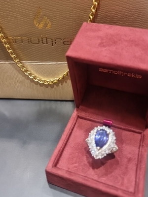 Silver 925 ring with zircon, new, platinum plated