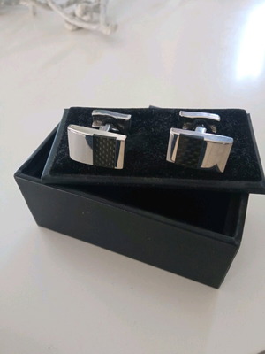 TM Lewin cufflinks new, black and silver