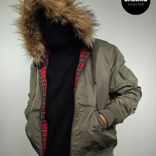 Harrington N2B Hooded Bomber Jacket like new, size L•XL, green