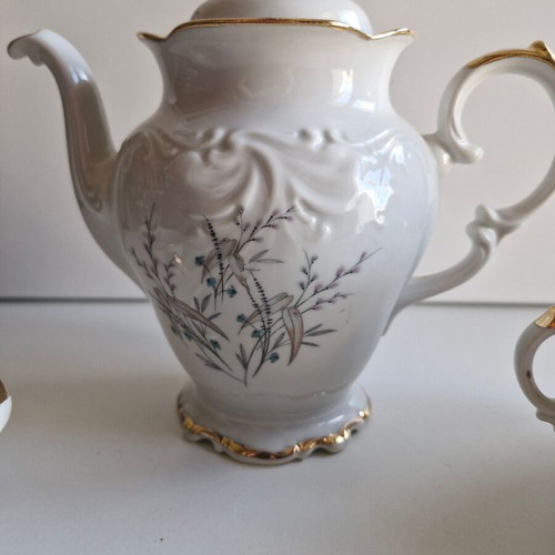 Walbrzych Poland collectible set, 3 pieces, cup, sugar bowl, teapot used
