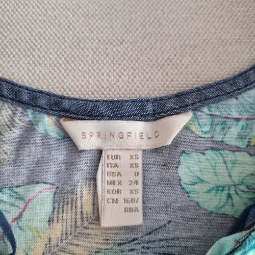 Springfield multi color tie-front crop top XS like new