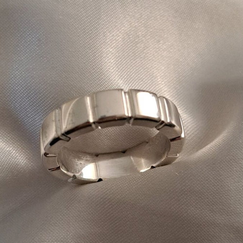 Silver wedding ring 925 solid handmade, size 55 (15) new