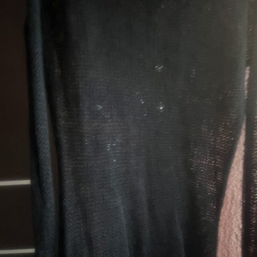 Guess blouse new transparent knit with sequins black size S