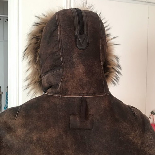 Parajumpers jacket used, leather unisex size medium brown