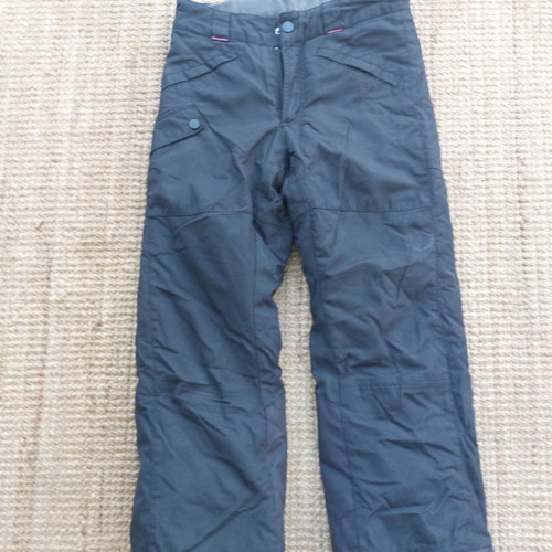 Ski pants used black 134cm girl H&M sport with pink stitch