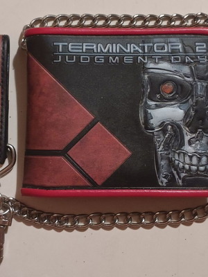 Πορτοφόλι Terminator 2 σαν καινούργιο, PU δέρμα με μεταλλική αλυσίδα