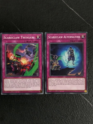 Scareclaw Twinsaw and Scareclaw Alternative Yu-Gi-Oh cards new, 1st edition