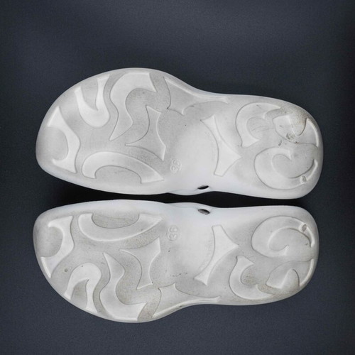 Just Cavalli rubber slippers used, size 36, white and silver