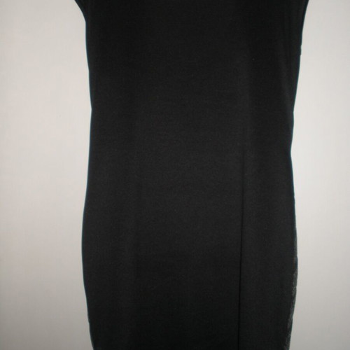 Women's party dress tunic with silver sequins, black, M
