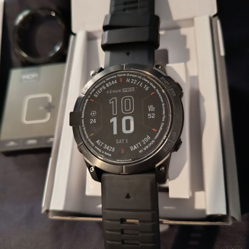 Garmin Fenix7X Pro Sapphire Solar Titanium Carbon Gray DLC 51mm like new