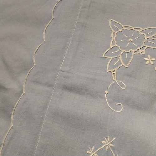 Handmade bed sheet with two pillowcases, blue, oxford seams, 2.30x2.50