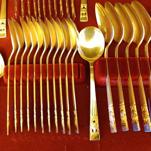 Vintage silver plated cutlery set Community 129 pcs like new