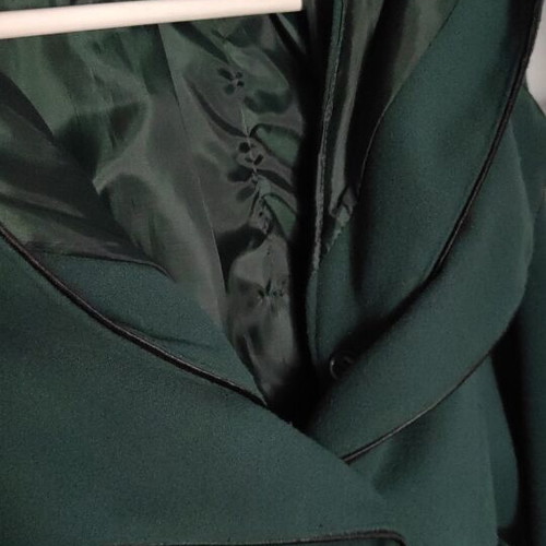 Cypress Green Coat with Detachable Hood and Belt used