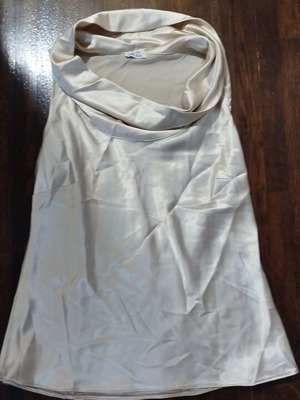 Satin sleeveless blouse size M like new, beige