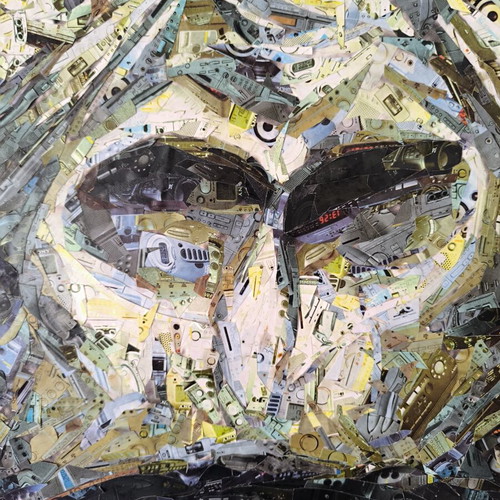 Gorilla Mixed Media Collage Artwork on Canvas 80x60cm like new