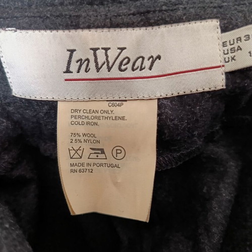 InWear pants used, dark gray, wool blend, size 36