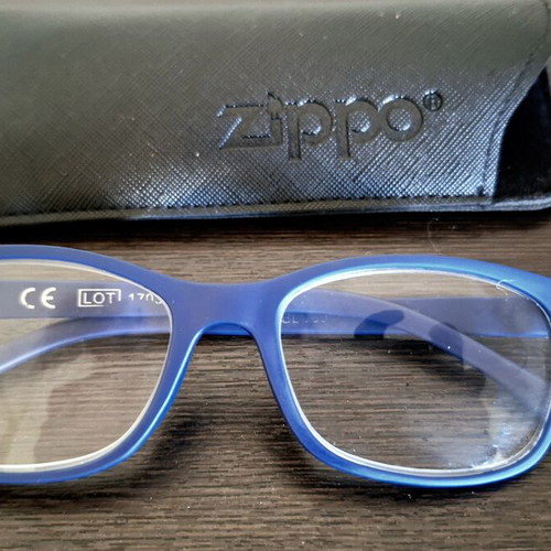 Zippo Reading Glasses +3.50 Blue Soft Touch like new