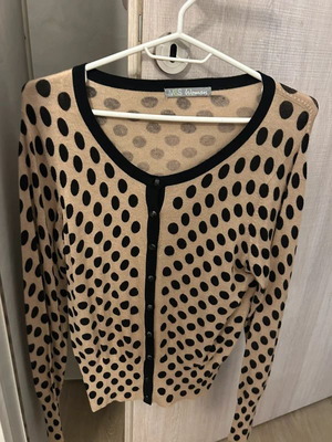 M&S Woman Πουά Ζακέτα Cardigan Μπεζ Με Μαύρα Σαν Καινούργιο M