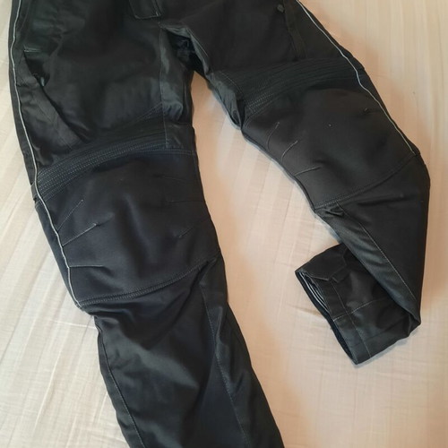 Cordura motorcycle pants with knee protectors and suspenders