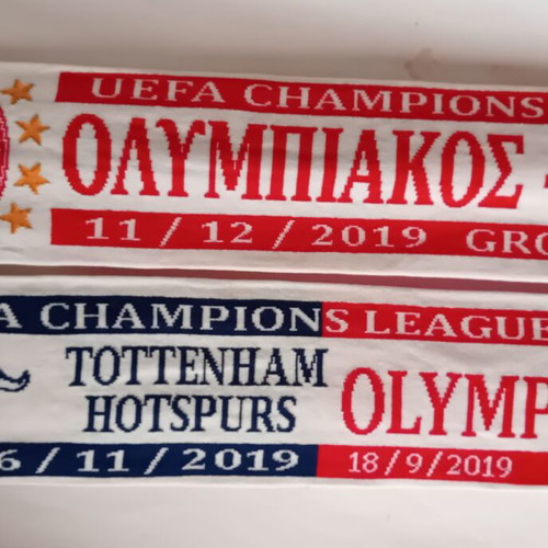 Olympiakos collectible double-sided Champions League 2019 scarf