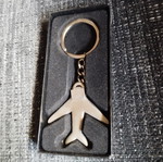 Airplane keychain new, silver