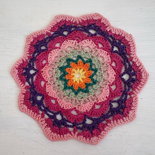 Small multicolored doily made to order