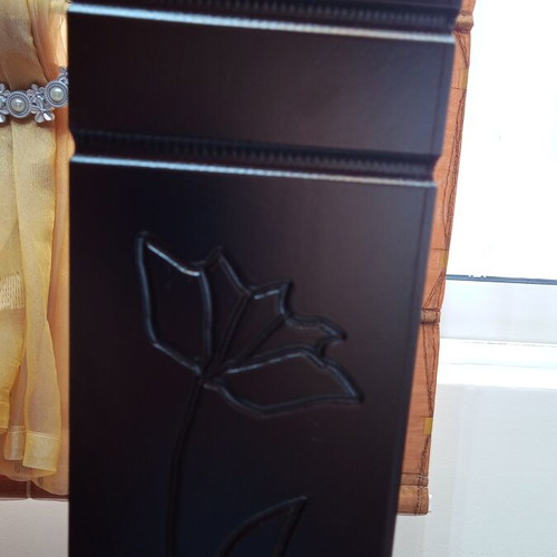 Wooden vase, dark brown