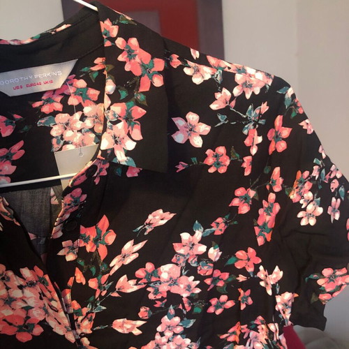 Dorothy Perkins floral short-sleeve dress new, size L